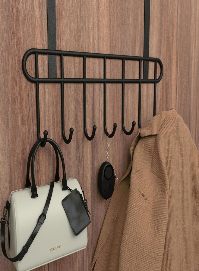 TARKAN Metal Over Door Hanger for Clothes, 7 Hooks, Suitable for Bedroom, Bathroom, Pack of 2 (Black) - Image 2